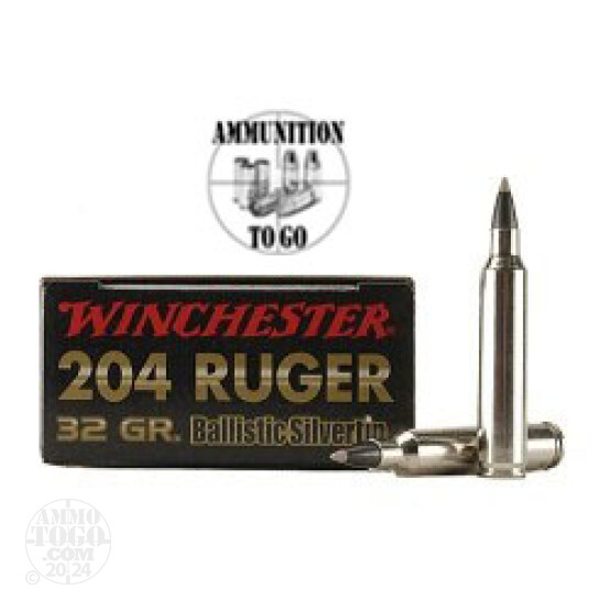 20rds - 204 Ruger Winchester 32gr. Supreme Ballistic Silvertip Ammo